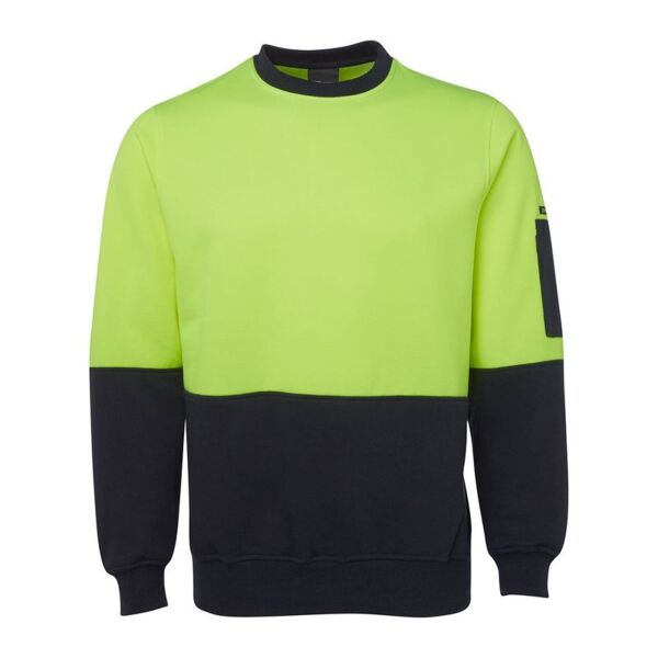 Mens Hi Vis Fleecy Crew Thumbnail